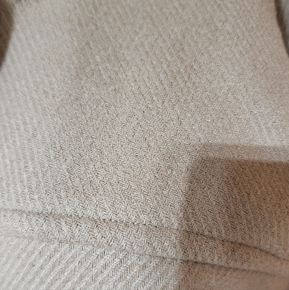 DESIGNER STYLE OVERSIZED WOOL COCOON COAT BEIGE MINIMALIST CHIC SIZE S - Picture 4 of 9